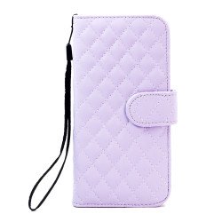 Samsung Galaxy S6 Quilted Flip Leather Wallet Case with Strap (Purple) Samsung Galaxy S6 Quilted Flip Leather Wallet Case with Strap (Purple)